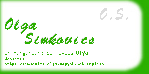 olga simkovics business card